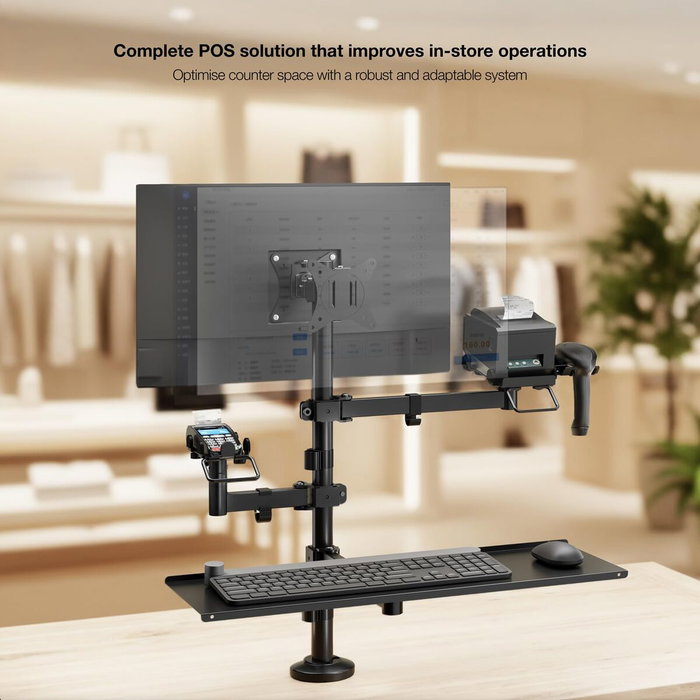 Tooq TQPM0003 Soporte de Mesa para 2 Pantallas 17''-32'' y Periféricos