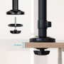Tooq TQPM0003 Soporte de Mesa para 2 Pantallas 17''-32'' y Periféricos