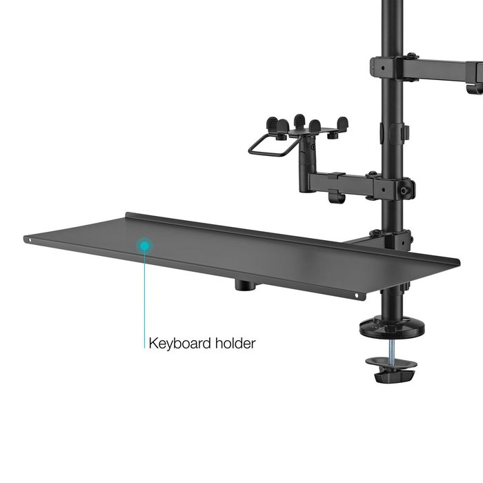 Tooq TQPM0003 Soporte de Mesa para 2 Pantallas 17''-32'' y Periféricos