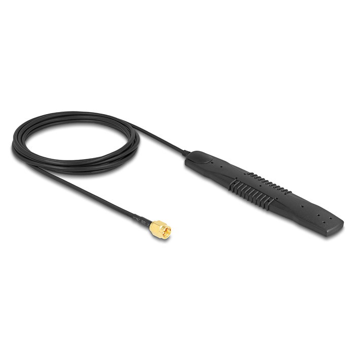 DeLOCK Antena 5G LTE WLAN Omnidireccional SMA 2,5 dBi 0.6-6 GHz Frecuencia Negra Autoadhesiva 3 m de Cable - 1 Pieza
