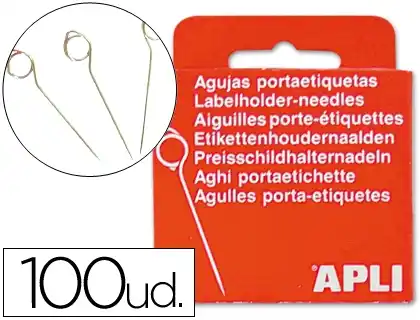 APLI Agujas Portaetiquetas de Metal, Caja de 100 Unidades