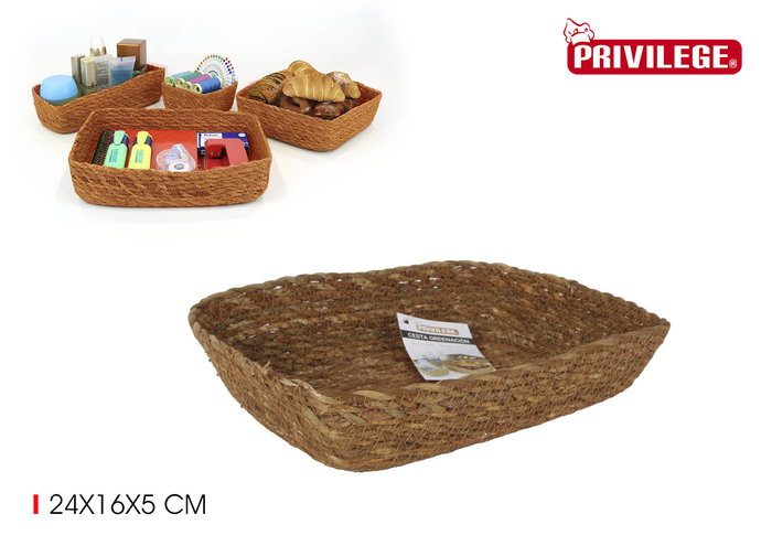 Privilege Cesta de Ordenación Seagrass 24 x 16 x 5 cm (24 Unidades) Privilege Cesta de Ordenación Seagrass 24 x 16 x 5 cm (24 Unidades)