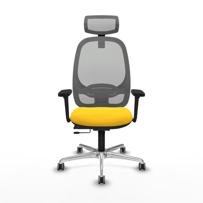PIQUERAS Y CRESPO Silla de oficina Cilanco con mecanismo Sincro/Traslack, Amarillo y Gris