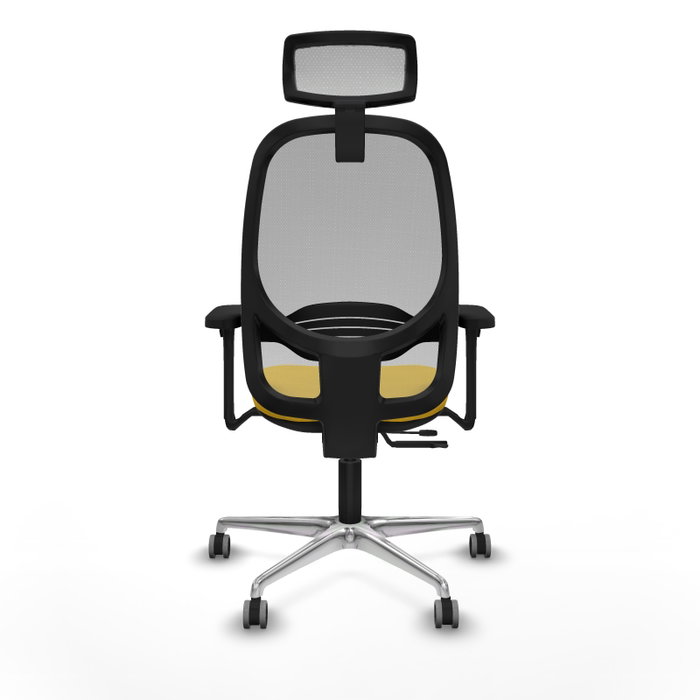 PIQUERAS Y CRESPO Silla de oficina Cilanco con mecanismo Sincro/Traslack, Amarillo y Gris