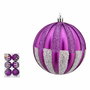 Set de Bolas de Navidad Krist+ Morado Plateado PVC 10 cm (6 Unidades)