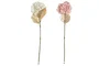 DKD Home Decor Flor Rosa Palo Blanco 20 x 65 x 20 cm (16 Unidades)