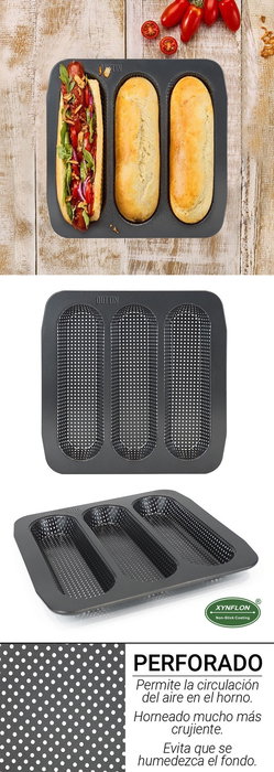 Quttin Molde 3 Baguettes Perforado 28 x 28 cm (6 Unidades)
