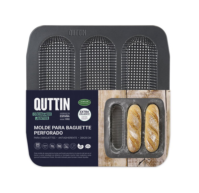 Quttin Molde 3 Baguettes Perforado 28 x 28 cm (6 Unidades)