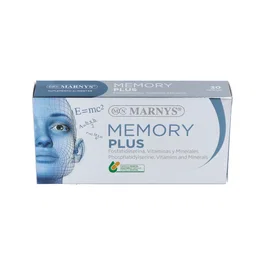 MARNYS Memory Plus 30Cap. Complemento Alimenticio para Memoria y Rendimiento Mental con Fosfatidilserina, Colina, Vitaminas B y Zinc