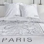 Today Juego de Cama JAVA para 2 Personas 240x220 cm Algodón Estampado París Blanco TOD3574641256661