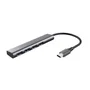 Trust Hub USB-C Halyx 24948 4x USB-A 3.2 Gen1 Gris