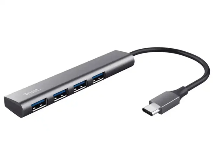 Trust Halyx Hub USB-C con 4 puertos USB-A Gris