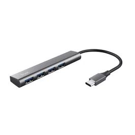 Trust Halyx Hub USB-C con 4 puertos USB-A Gris