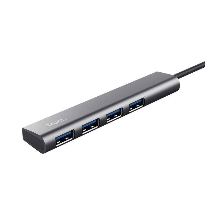 Trust Halyx Hub USB-C con 4 puertos USB-A Gris