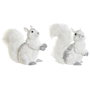 DKD Home Decor Figura de Ardilla en Espuma y Poliéster, Surtido de 2 unidades, Blanco