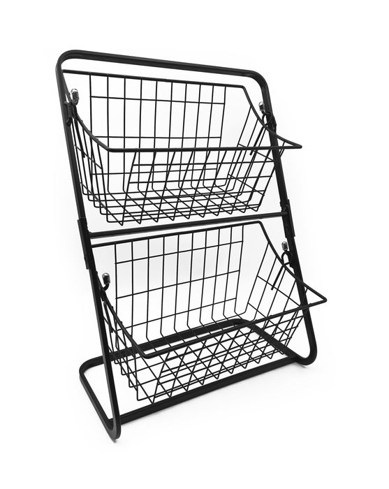 Inde Prj Frutero Metal Doble para Fruta y Verduras, 28 x 18 x 39 cm (6 Unidades)