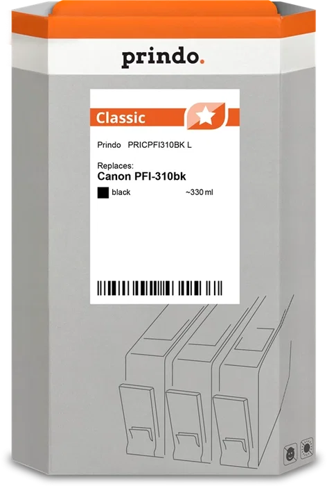 Prindo Classic L Cartucho de tinta negro 330ml compatible con Canon PFI-310bk Prindo Classic L Cartucho de tinta negro 330ml compatible con Canon PFI-310bk