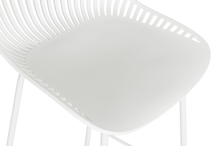 DKD Home Decor Taburete PP Metal Blanco Pack de 4
