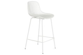 DKD Home Decor Taburete PP Metal Blanco Pack de 4