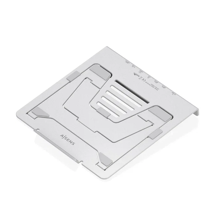 Aisens Soporte de Sobremesa Ajustable con Docking USB-C 7 en 1, Gris