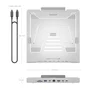 Aisens Soporte de Sobremesa Ajustable con Docking USB-C 7 en 1, Gris