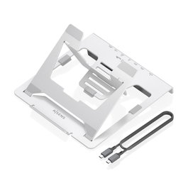 Aisens Soporte Ajustable para Portátil/Tablet con Docking USB-C 7 en 1, Gris
