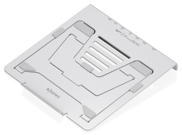 Aisens Soporte de Sobremesa Ajustable con Docking USB-C 7 en 1, Gris