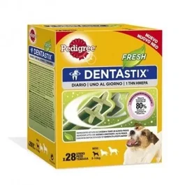 Pedigree Dentastix Fresh - Multipack Snack Dental para Perros Pequeños, con Eucalipto y Extracto de Té Verde, Pequeño Pack de 28 Unidades