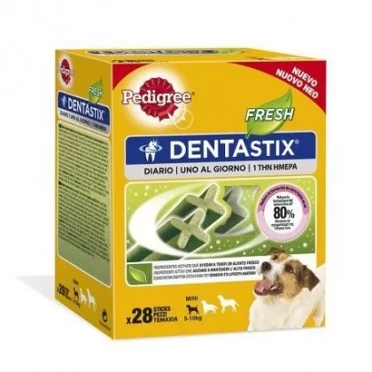 Pedigree Dentastix Fresh - Multipack Snack Dental para Perros Pequeños, con Eucalipto y Extracto de Té Verde, Pequeño Pack de 28 Unidades