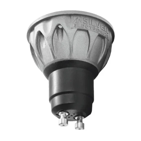 Silver Bombilla LED Evo Silver Dicroica GU10 8W 3000K Luz Cálida Gris