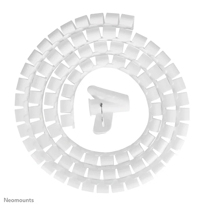 Neomounts ADS06-141WH Organizador de Cables y Pasacables para Escritorio, Espiral Plástico Flexible Ø20mm, Blanco, 1 Pieza