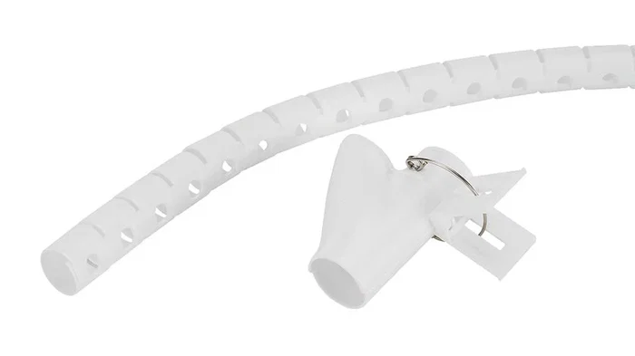 Neomounts ADS06-141WH Organizador de Cables y Pasacables para Escritorio, Espiral Plástico Flexible Ø20mm, Blanco, 1 Pieza