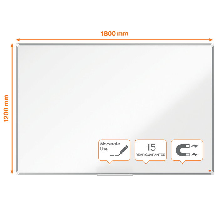 NOBO Pizarra blanca magnética Premium Plus con marco de aluminio 180x120 cm NOBO Pizarra blanca magnética Premium Plus con marco de aluminio 180x120 cm