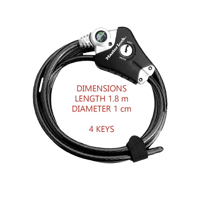 Master Lock Cable antirrobo Python ajustable de 1,8 m x 1 cm