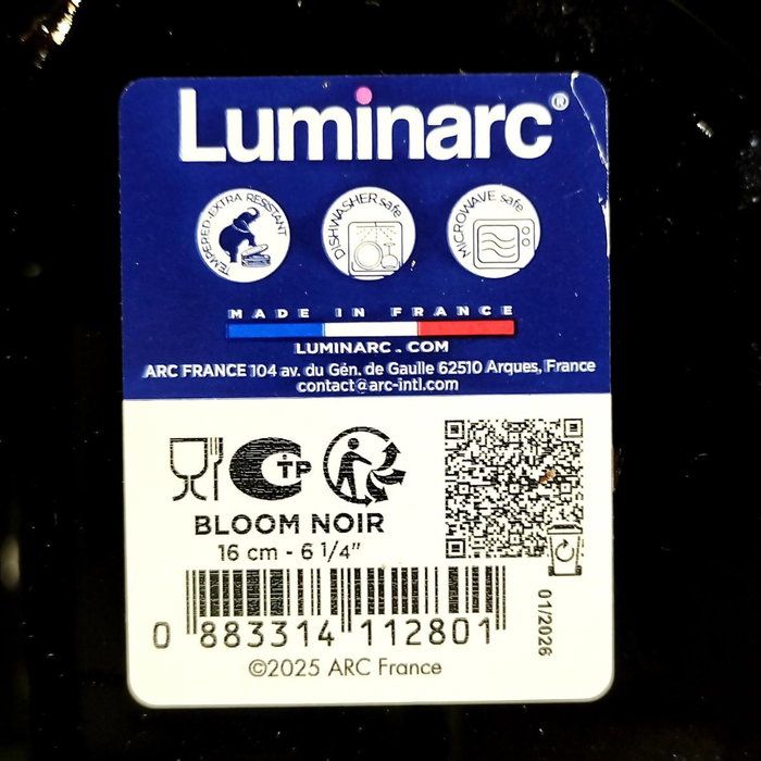 Luminarc Cuenco Multiusos Bloom Negro de 16cm