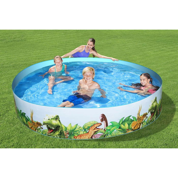 Bestway Piscina Rigida Infantil PVC Dinosaurios 244x46 cm +3 Años Jardin 55001