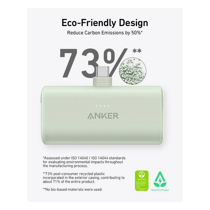 Anker A1653021 Nano Powerbank 5000 mAh con Power Delivery de 22.5 W, carga rápida de 18 W, USB-C, color beige