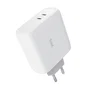 Trust Maxo Cargador de Pared USB-C Doble 65W con Carga Rápida PD 3.0, Protección Sobrecarga/Sobrecorriente, Blanco, Enchufe EU
