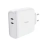 Trust Maxo Cargador de Pared USB-C Doble 65W con Carga Rápida PD 3.0, Protección Sobrecarga/Sobrecorriente, Blanco, Enchufe EU