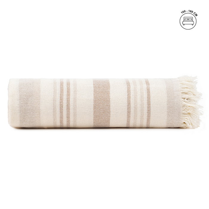 Ixia Colcha Rayas Beige-marrón Algodón 280 x 260 cm Ixia Colcha Rayas Beige-marrón Algodón 280 x 260 cm