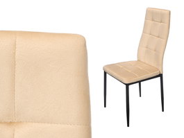 Giftdecor Silla Respaldo Alto Terciopelo Beige 40x48x95 cm (Set de 4)