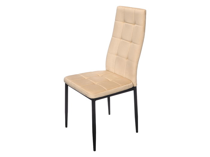 Giftdecor Silla Respaldo Alto Terciopelo Beige 40x48x95 cm (Set de 4)