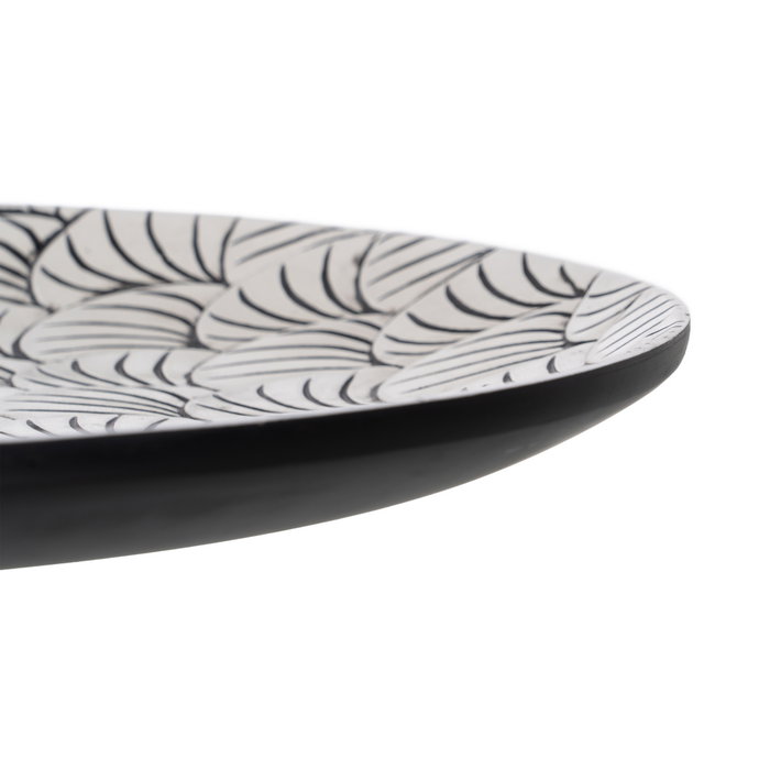 Bandeja Negro-Blanco Poliresina 41 X 41 X 4 cm