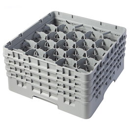 CAMBRO - 20S800-151 - Cesta de lavado 20 comp. 4 alturas - 9,84 cm Ø máx. - alt. máx. 21,7 cm - 50 x 50 x 26,7 cm - Gris claro
