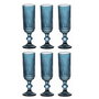 DKD Home Decor Copa Basicos Stripes Garbo Cristal Azul 6 x 18.4 x 6 cm Set de 6 Piezas 160ml