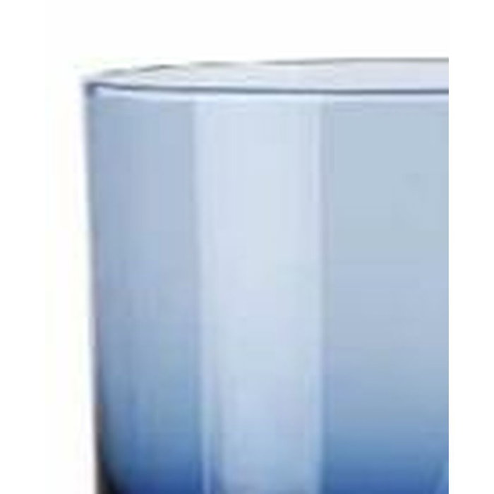 DKD Home Decor Set de 6 Copas de Cristal Rayadas Azul 160ml