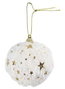 DKD Home Decor Bola de Decoración Estrella Blanco y Dorado, Pack de 24 unidades