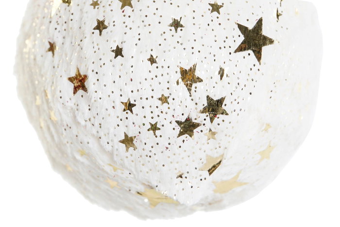 DKD Home Decor Bola de Decoración Estrella Blanco y Dorado, Pack de 24 unidades