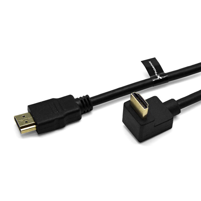 Phoenix technologies Cable HDMI 2.0 Macho Macho con Conector a 90 Grados de 1.8 Metros para 4K Ultra HD 3840x2160 con Ethernet y Audio Hasta 1536 kHz