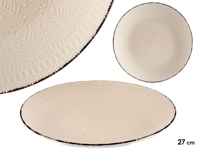 Vessia Plato Llano Relieve Beige 27 cm Gres Apto Lavavajillas y Microondas (Set de 24) Vessia Plato Llano Relieve Beige 27 cm Gres Apto Lavavajillas y Microondas (Set de 24)